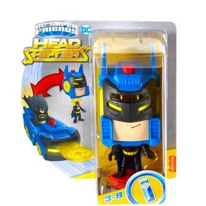 New Imaginext Super Friends Head Shifters Batman Figure & Batmobile Vehicle Set